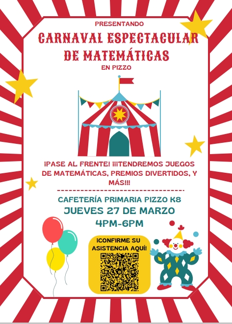 circus tent above writing and clown and balloons under the writing 